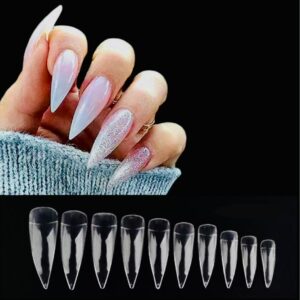 uñas press on stiletto transparentes-1